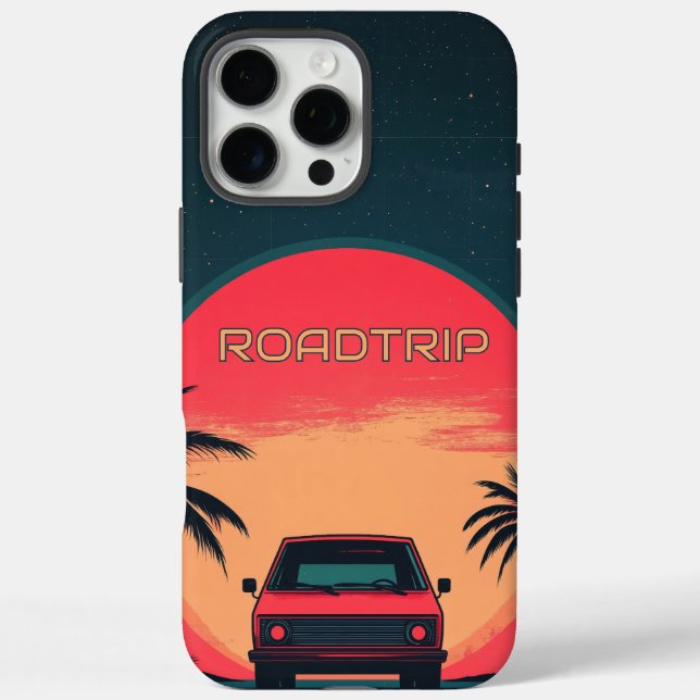 Roadtrip Retro Neon Travel Case-Mate iPhone Case (Back)