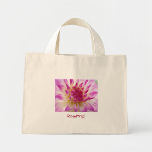 Roadtrip Tote bag Pink White Dahlia Flower