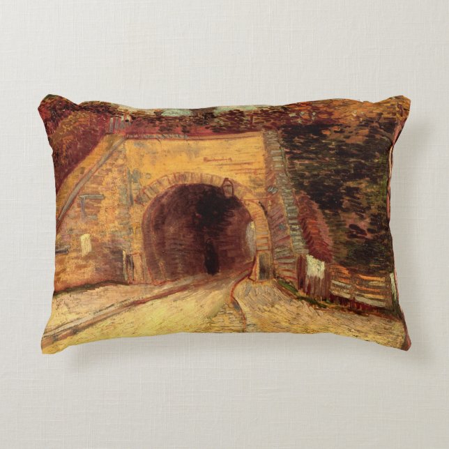 Roadway with Underpass Viaduct by Vincent van Gogh Decorative Pillow (Front)