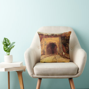 Roadway with Underpass Viaduct by Vincent van Gogh Throw Pillow