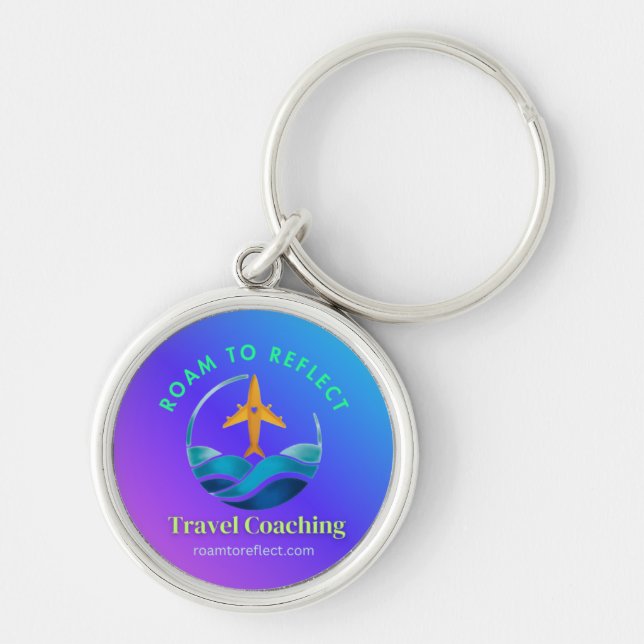Roam to Reflect keychain purple and blue (Front)