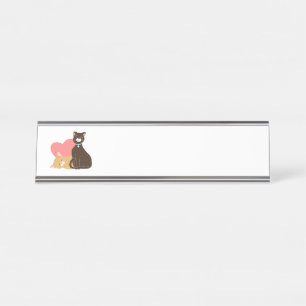 Roamantic Cats Desk Name Plate