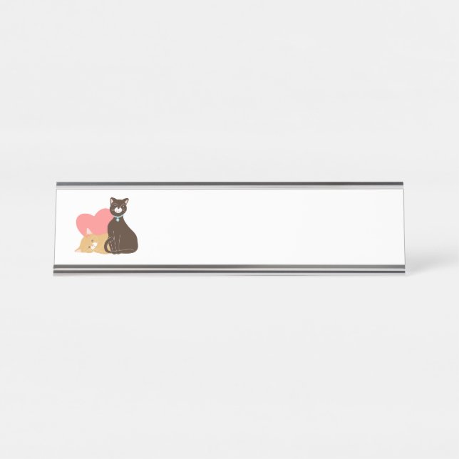 Roamantic Cats Desk Name Plate (Front)