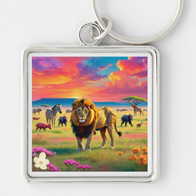 "Roaming the Grasslands" Keychain (Front)