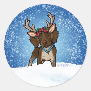 Roan Brittany Reindeer Classic Round Sticker