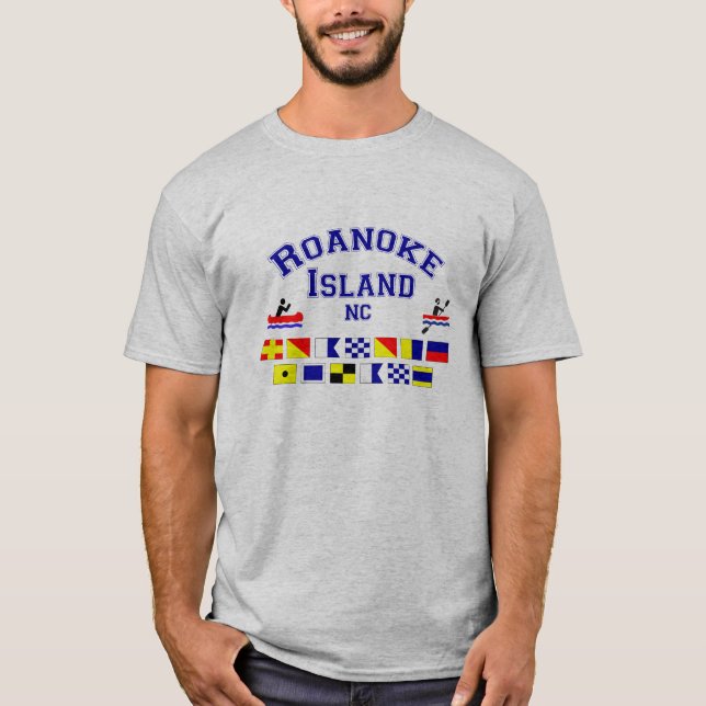 Roanoke Island NC Sig Flag T-Shirt (Front)