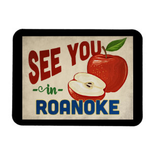 Roanoke Virginia Apple - Vintage Travel Magnet
