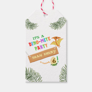Roar Colour: Stunning Dinosaur Birthday Invitation Gift Tags