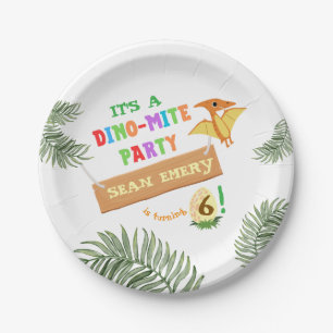 Roar Colour: Stunning Dinosaur Birthday Invitation Paper Plate