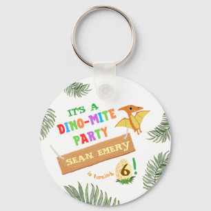 Roar Colour: Stunning Dinosaur Birthday Keychain