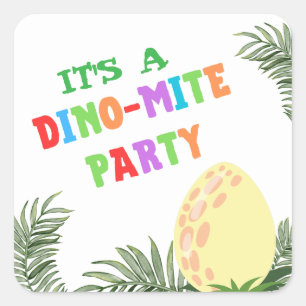Roar Colour: Stunning Dinosaur Birthday Square Sticker