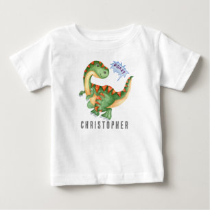 ROAR Cute Green Dinosaur Boys Baby T-Shirt