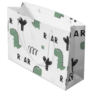 Roar Dino Black & White Large Gift Bag