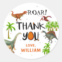 Roar Dinosaur Jungle Birthday Thank You