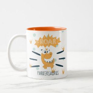 ROAR Dinosaur Personalized Two-Tone Coffee Mug