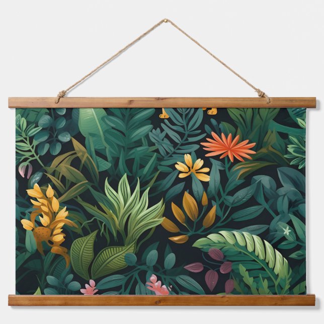 Roar & Explore Rainforest Botanical Hanging Tapestry (Front)