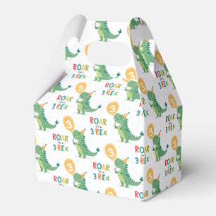 Roar I'm a 3-Rex Kids Third Birthday Party Favor Box