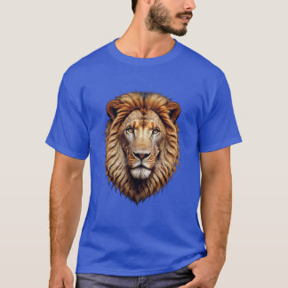 "Roar in Style: Unique Geometric Lion Logo T-Shirt