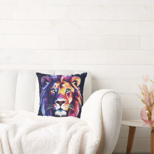 Roar into Comfort: Unleash the Wild with Our Lion Throw Pillow