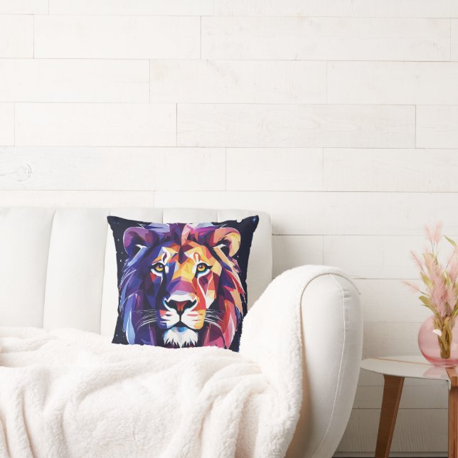Roar into Comfort: Unleash the Wild with Our Lion Throw Pillow (Couch)