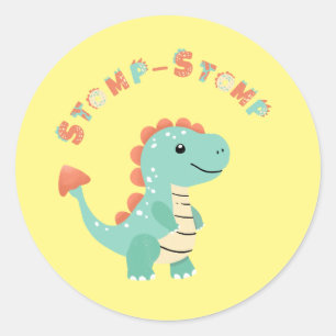 Roar into Fun with a Dino-Mite Party! Classic Round Sticker