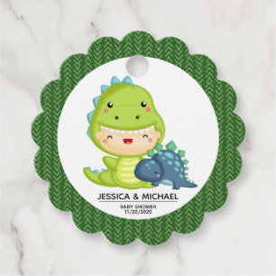 Roar It's A Dinosaur Baby Shower Favour Tags