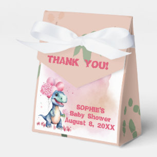 Roar It's A Girl T-Rex Baby Dinosaur Pink Favor Box