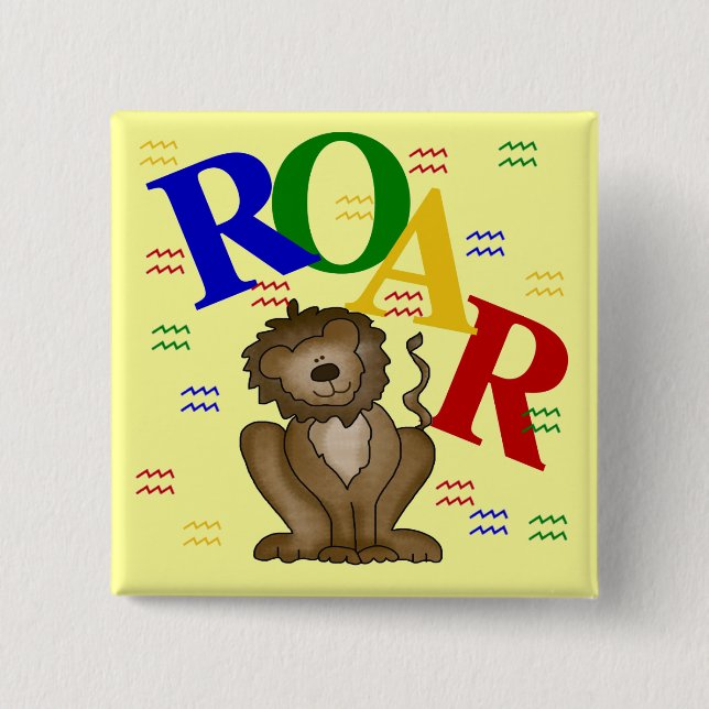 Roar Lion T-shirts and Gifts 2 Inch Square Button (Front)