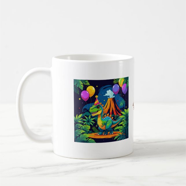 Roar More, Worry Less – Editable Dinosaur Mug (Left)