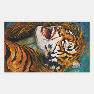 Roar of the Wild Heart – Colourful Tigress Sticker