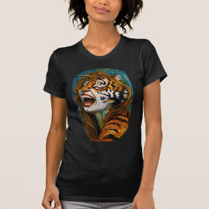 Roar of the Wild Heart – Colourful Tigress      T-Shirt
