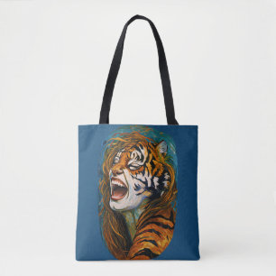 Roar of the Wild Heart – Colourful Tigress      Tote Bag