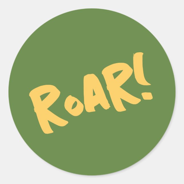 Roar Party Animals Birthday Classic Round Sticker (Front)