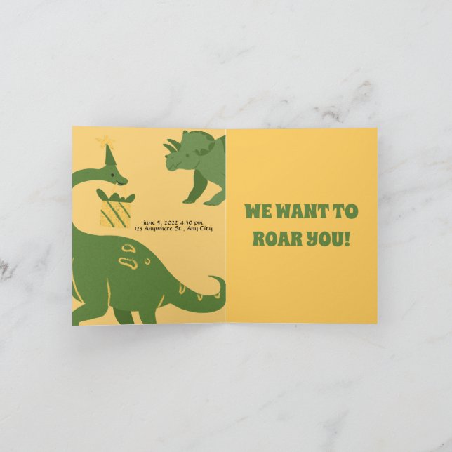 Roar Party Animals Birthday Invitation (Inside)