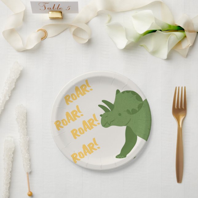 Roar Party Animals Birthday Paper Plate (Wedding)