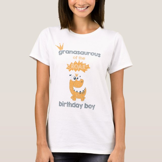 ROAR Personalized Dinosaur Birthday Grandmother T-Shirt (Front)
