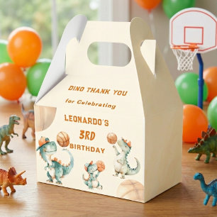 Roar & Score Basketball Dino Boy Birthday Party Favor Box