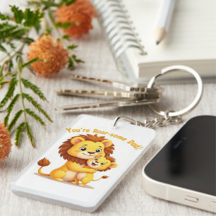 Roar-some Dad Keychain 🦁 Cute Father’s Day Gift