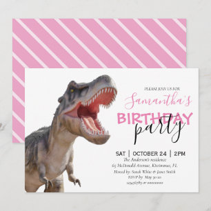 ROAR-some Dinosaur Girl Birthday Celebration! Announcement