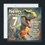 Roar T-Rex Dinosaur Kid's 7th Birthday Invitation<br><div class="desc">Rawr! This T-Rex design is sure to be a roaring hit at your child's dinosaur-themed birthday celebration. Utilize the design tool to effortlessly customize all the details,  and don't forget to add any special instructions on the back.
generativecontent</div>