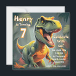 Roar T-Rex Dinosaur Kid's 7th Birthday Invitation<br><div class="desc">Rawr! This T-Rex design is sure to be a roaring hit at your child's dinosaur-themed birthday celebration. Utilize the design tool to effortlessly customize all the details,  and don't forget to add any special instructions on the back.
generativecontent</div>