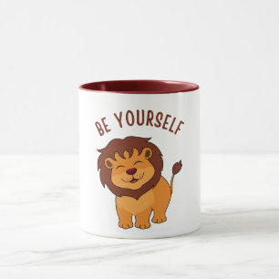 "Roar with Pride: Be Yourself Lion Mug for Kids"