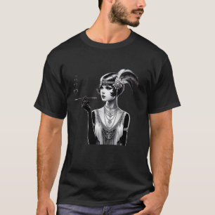 ROARING 1920 s Great Gatsby Glamourous Woman Flapp T-Shirt
