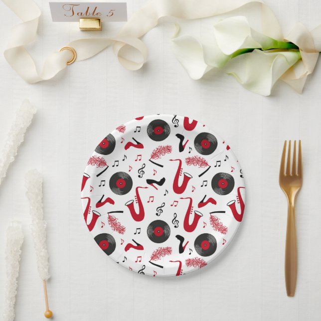 Roaring 1920s Art Deco Paper Plate  (Wedding)