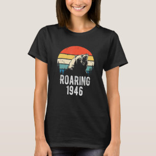 Roaring 1946 Vintage Retro Sunset Bear Animal 76th T-Shirt