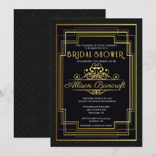 Roaring 20's Art Deco Bridal Shower Invitation