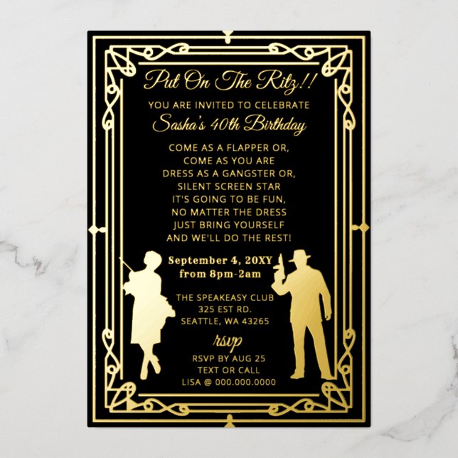 Roaring 20s art deco flapper girl and gangster  (Front)