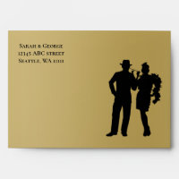 Roaring 20s art deco flapper girl and gangster