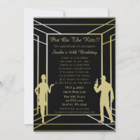 Roaring 20s art deco flapper girl and gangster