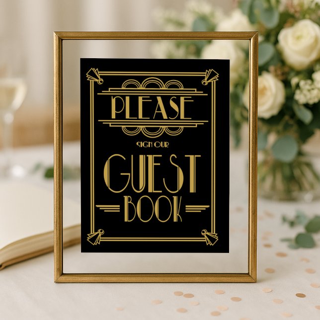 Roaring 20's Art Deco Gatsby Guest Book Print (Creator Uploaded)